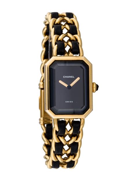 chanel gold and black chain watch|vintage chanel watches.